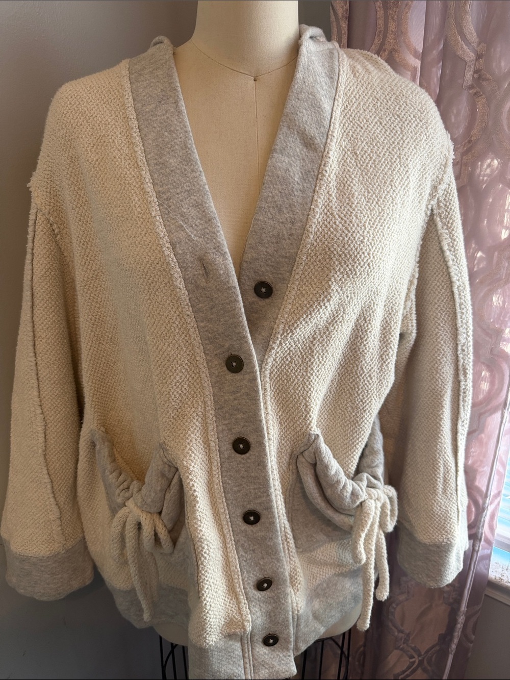 Free People Knit Button-Front Cardigan Sweater